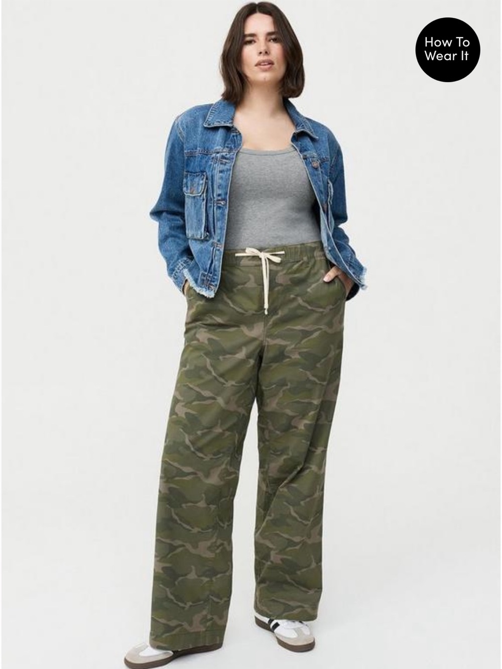 torrid Olive Camo Wide-Leg Drawstring Pants 2T